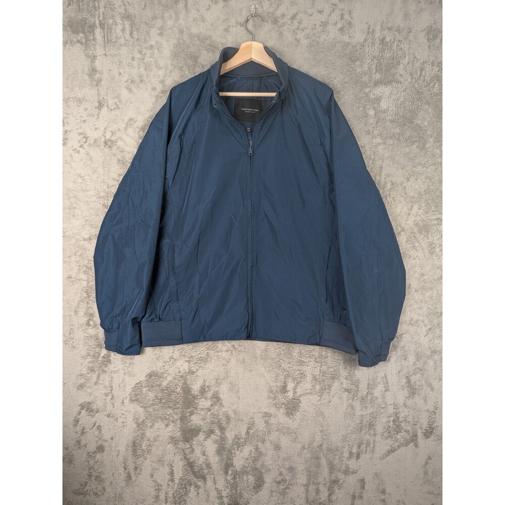 Andrew Marc New York Windbreaker Bomber Jacket Mne's XXL Blue Full Zip Pocket
